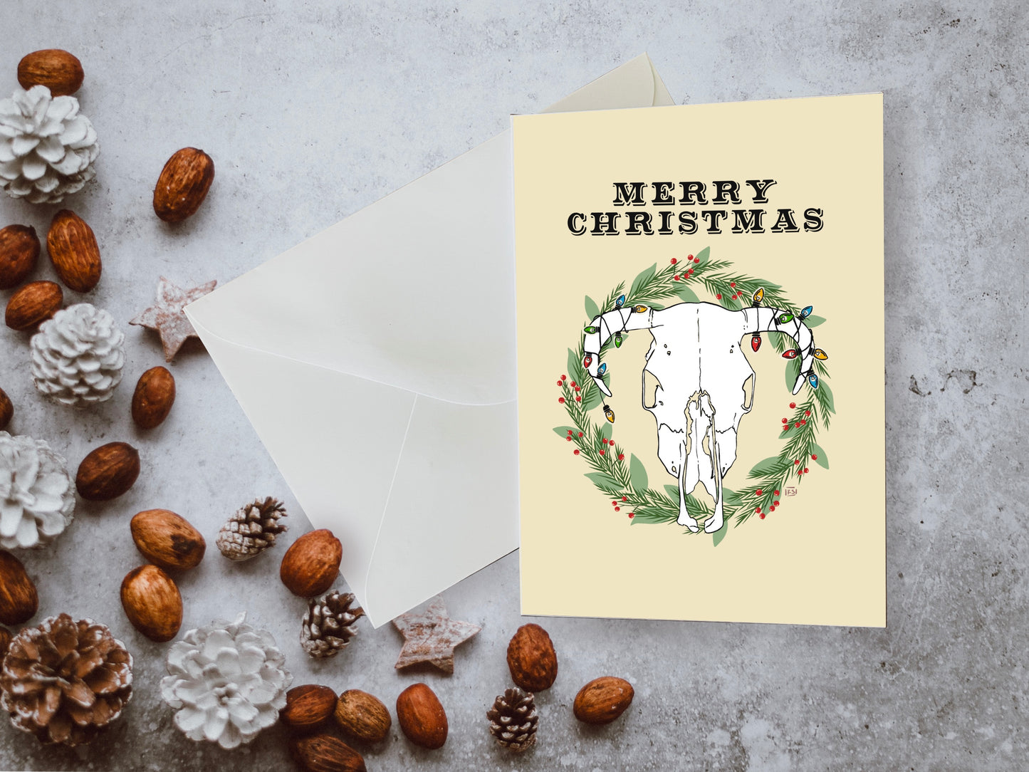Cow skull Christmas Card Card