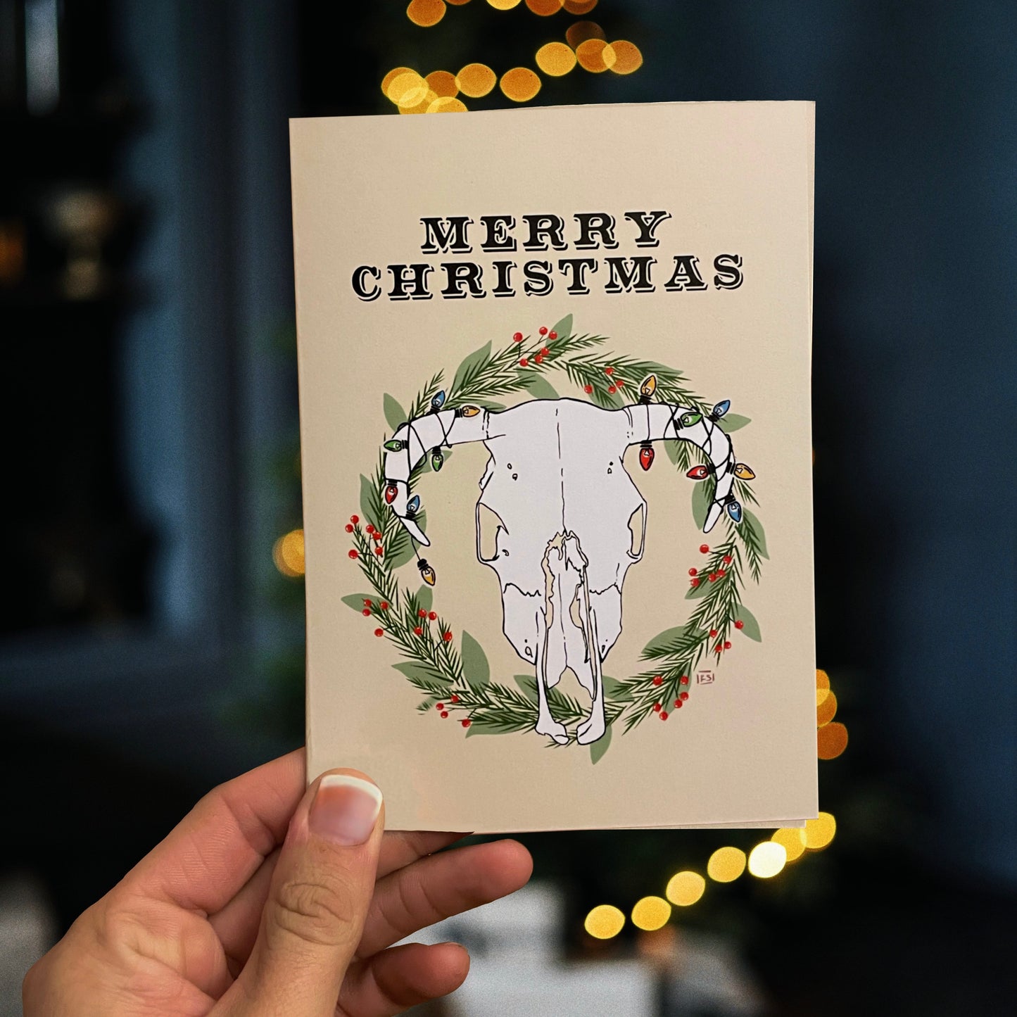 Cow skull Christmas Card Card