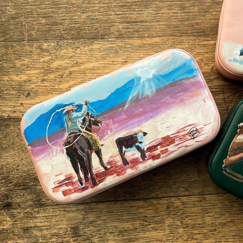 Roping Cowgirl Hand-Painted Jewelry Case