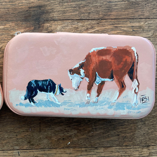Cow Dog Hand-Painted Jewelry Case