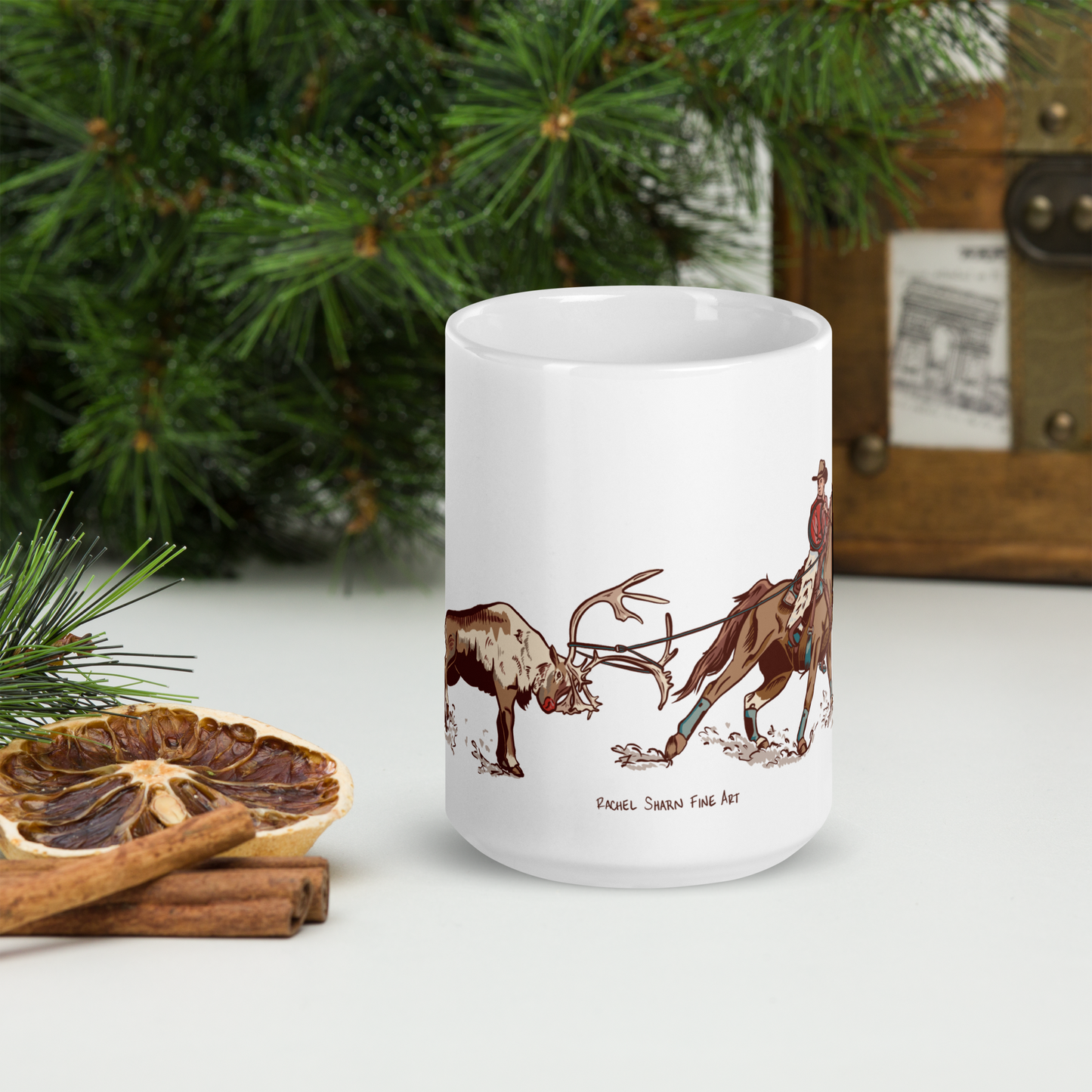 Naughty Reindeer 15oz Ceramic Mug