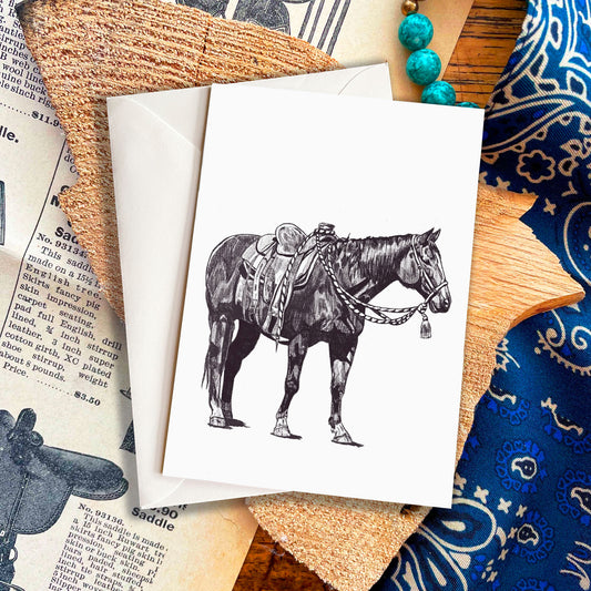 Cow Horse Greeting Card