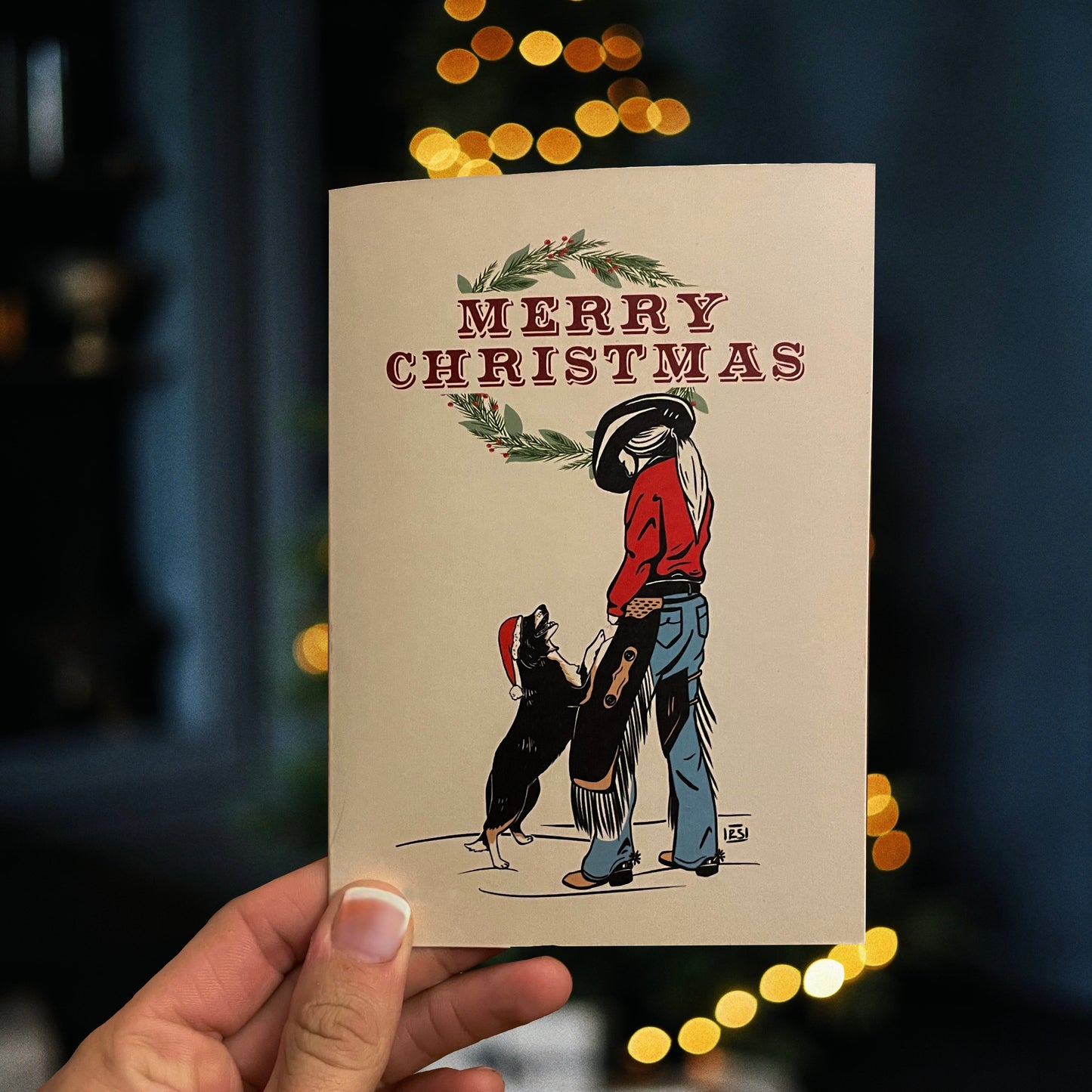 Cowgirl Christmas Card Card