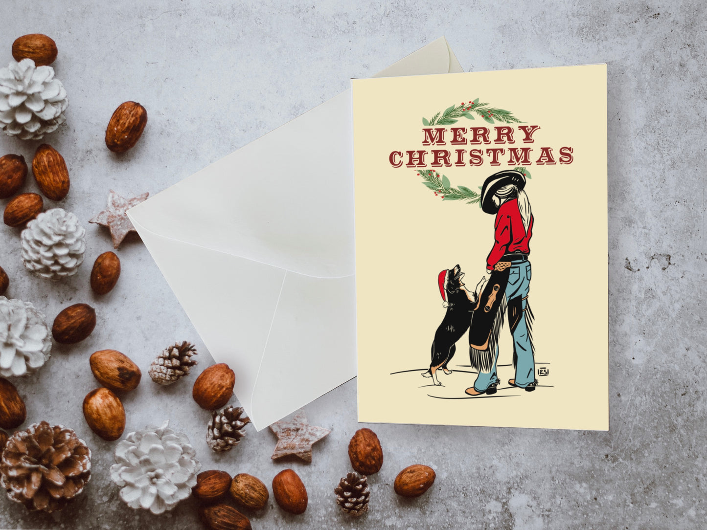 Cowgirl Christmas Card Card