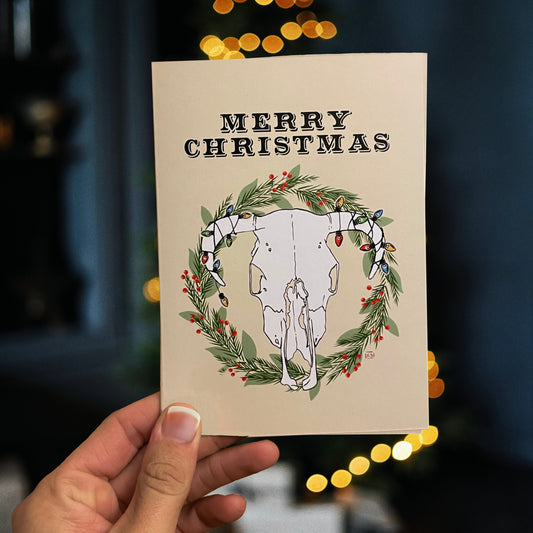 Cow skull Christmas Card Card